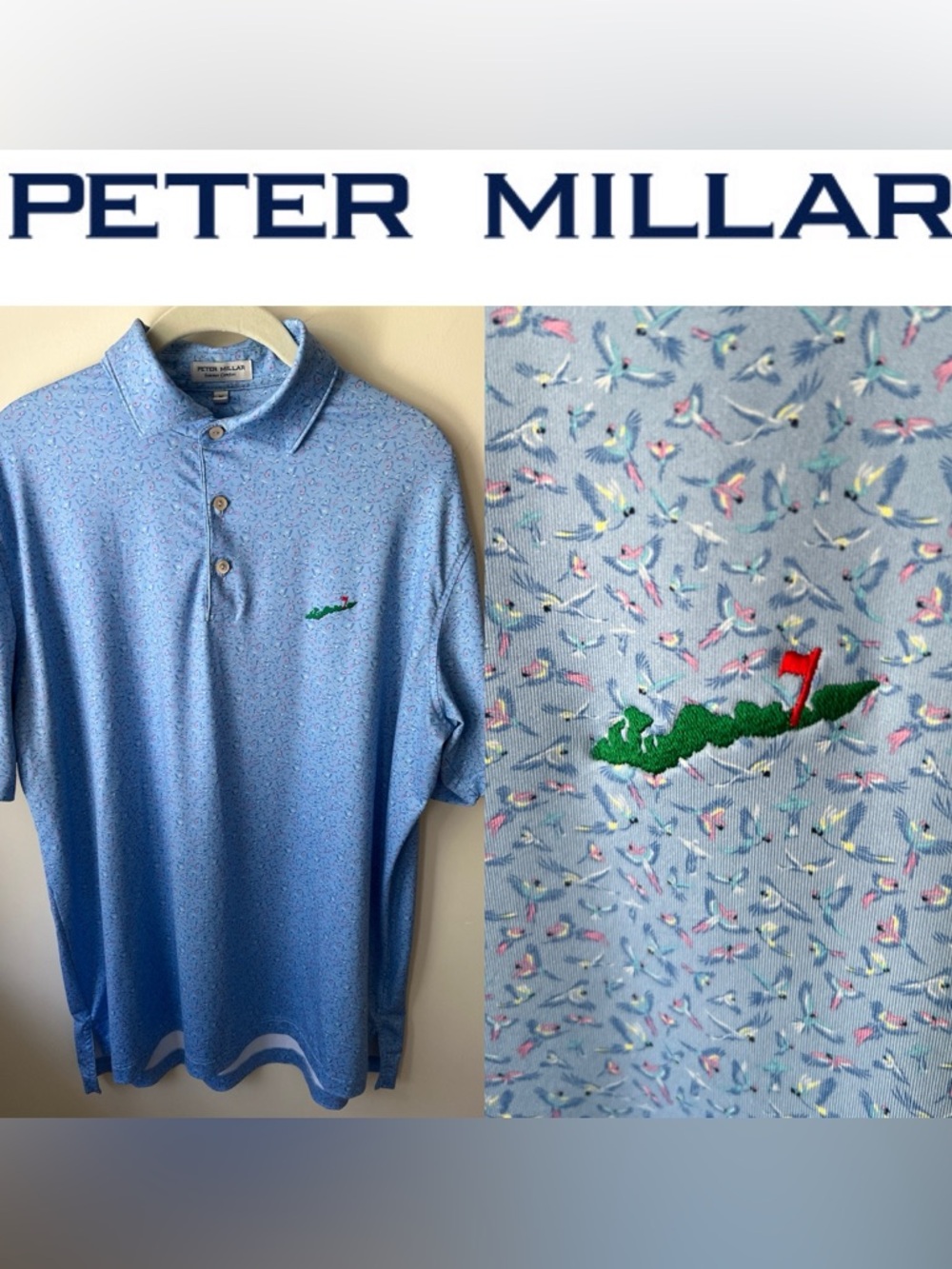 Peter Millar Fishers Island Golf Club Summer Comfort Polo Shirt Medium M